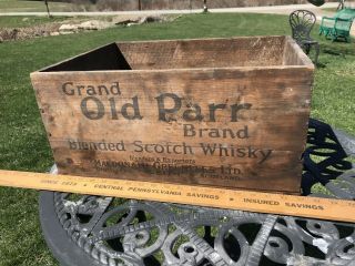 Vtg Grand Old Parr Blended Scotch Whiskey Wood Crate,  Rare Box