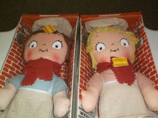 Vintage Knickerbocker Campbell Soup Kids Cloth Stuffed Dolls Toy Set 1973 Mip