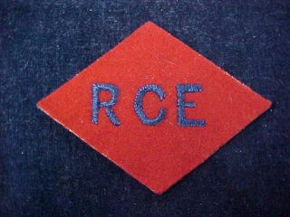 Orig Ww2 Cloth Shoulder Flash " Rce " 1st Canadian Corps Royal Canadian Engineers