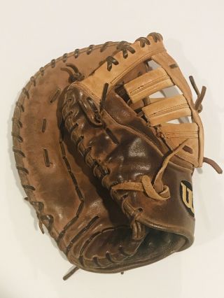 Vintage Wilson A2000 Pro - Stock 12” Tan Brown Baseball First Baseman’s Glove Lht