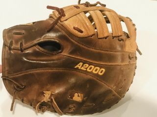 Vintage Wilson A2000 Pro - Stock 12” Tan Brown Baseball First Baseman’s Glove LHT 2
