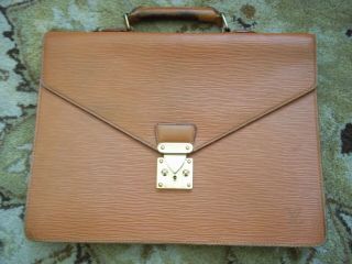 VINTAGE AUTHENTIC LOUIS VUITTON EPI BROWN DOCUMENT BRIEF CASE ATTACHE M10957 2