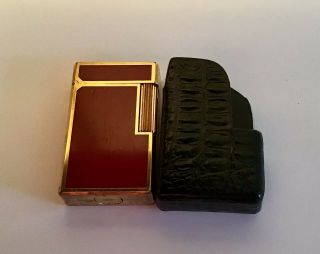 Vintage ST Dupont Laque De Chine Gold Plated Lacquer Lighter 6