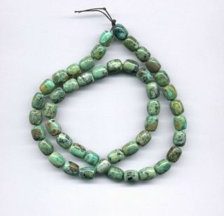 Old Stock,  Rare - Mcguinness Mcginnis Turquoise Barrel Beads - 18 " Strand - 1547c