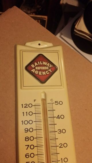 Vintage Railway Express Agency Porcelain Thermometer 2