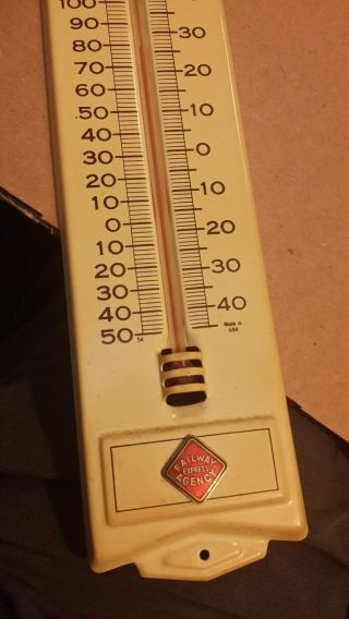Vintage Railway Express Agency Porcelain Thermometer 3