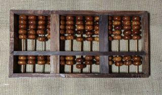 Vintage Lotus Flower Brand Abacus 13 Rods 11 Wood & 2 Metal 91 Wood Beads 3