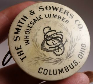 Vintage Antique Celluloid Advertising Tape Measure DEVIL Columbus Ohio Lumber Co 8