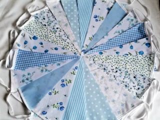 Fabric Bunting Wedding Vintage Shabby Chic Handmade Floral Lace 30m 60m 100/200f 5