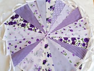 Fabric Bunting Wedding Vintage Shabby Chic Handmade Floral Lace 30m 60m 100/200f 6