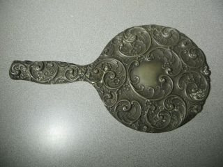 Antique Whiting Repousse Sterling Silver Hand Mirror - 5702 - Not Monogrammed