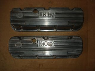 Vintage Holley Big Block Chevrolet Aluminum Valve Covers Bb Chevy 396 427 454