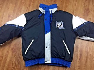 Pro Player Tampa Bay Lightning Hockey Vintage Puffer Jacket Mens Size Xl Black