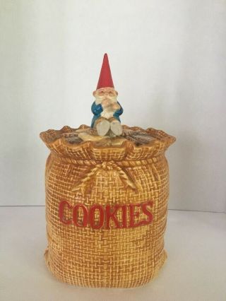 Vintage 1980 Unieboek,  B.  V.  Gnome Gorham Cookies Cookie Jar