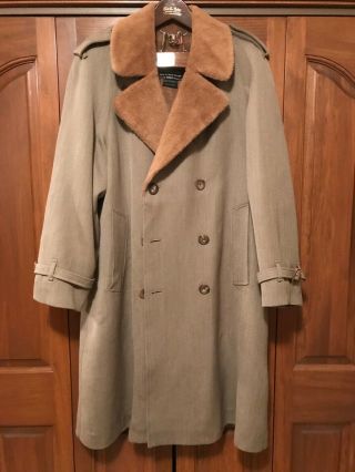 Vintage Invertere Ivy Style Alpaca Lined Trenchcoat 38 40 England O 