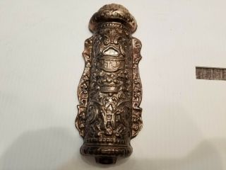 A Monumental Sterling Silver Mezuzah.  Continental,  20th Century.  Embossed With U