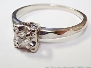 0.  2ct Old Mine Cut Diamond 14k White Gold Antique Art Deco Ladies Solitaire Ring 2