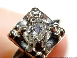 0.  2ct Old Mine Cut Diamond 14k White Gold Antique Art Deco Ladies Solitaire Ring 4