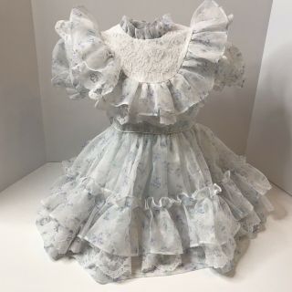 Sweet ‘n Sassy Vintage 4t Ruffle Lace Toddler Pageant Dress Girls Party Gown