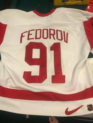 Vintage Detroit Red Wings Sergei Fedorov Hockey Jersey 52 Large Nike