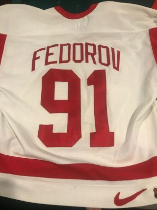 Vintage Detroit Red Wings Sergei Fedorov Hockey Jersey 52 Large Nike 2