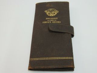 Ww2 Military Leather Discharge Service Record Holder