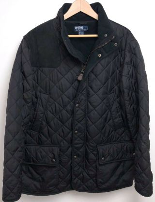 Vtg Polo Ralph Lauren Quilted Down Leather Jacket Men 