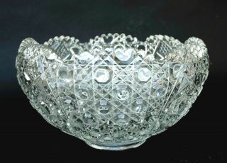 L E Smith Glass Daisy Button Punch Bowl Antique Vintage Wedding Gift Party Huge