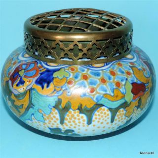 Vintage Art - Crafts Gouda Zuid - Holland Dutch Folk Art Deco  Corona  Flower Frog