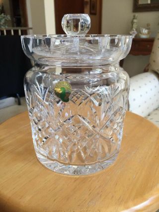 Vintage Waterford Crystal Lismore Biscuit Jar With Lid Barrel Cookie Cannister