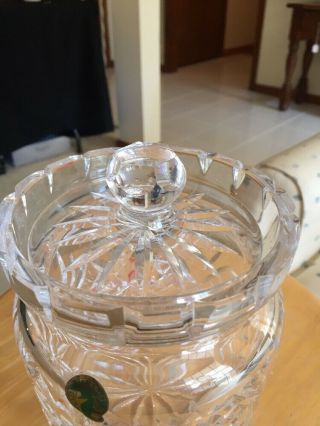 Vintage Waterford Crystal Lismore Biscuit Jar With Lid Barrel Cookie Cannister 3