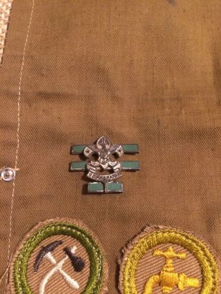 Early Vintage Boy Scout Merit Badge set With Pin/Badge Sash BSA 2