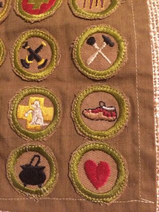 Early Vintage Boy Scout Merit Badge set With Pin/Badge Sash BSA 5