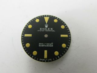 Vintage Rolex 5513 Submariner Matte Black Refinished Watch Dial
