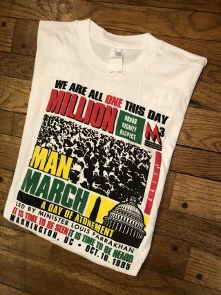 Million Man March T Shirt Xl Mens Vintage Black History Civil Rights Mlk 1995