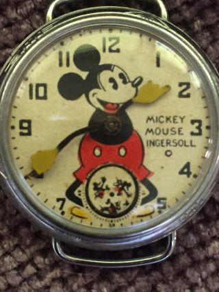 1933 Ingersoll Rand Mickey Mouse Vintage Watch Wire Lug