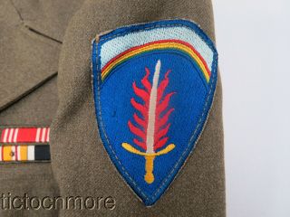 WWII US ARMY SERGEANT IKE JACKET SHAEF FLAMING SWORD PATCH SIZE 36L d.  1944 3