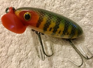 NOS Wood WWII Fishing Lure Fred Arbogast Jitterbug In Perch Rare 2