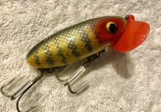 NOS Wood WWII Fishing Lure Fred Arbogast Jitterbug In Perch Rare 3