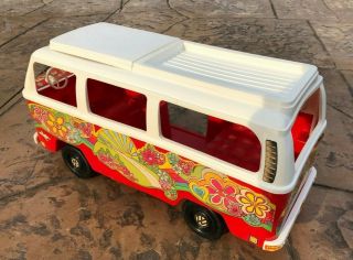 Vintage 1976 Barbie Volkswagen Camper/van_ Hippie Flowers Van Is Rare_clean