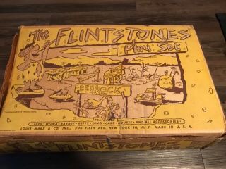 1961 Vintage Flintstones Play Set From Marx,  Hanna - Barbera