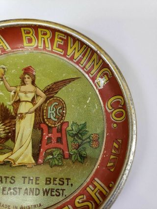 1900 ' s Pre - Prohibition Columbia Brewing Co.  Beer Tip Tray Tacoma Washington RARE 3