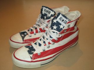 Vintage Converse All Star Chuck Taylor Made In Usa Flag Stars Bars Mens 8.  5