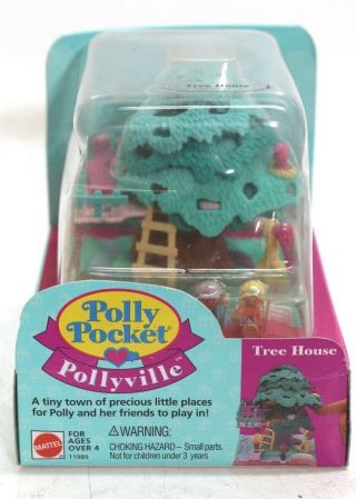 1994 Vtg Polly Pocket Pollyville Tree House Play Set Bluebird Mattel