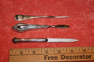 Vintage 925 Manicure Tools (c) Towif Sterling Inc.  & Sos? A File Pick Flat Knife