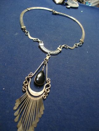 Artisan Onyx Native American Sterling Silver Big Chunky Necklace