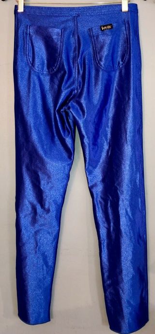 Frederick’s Of Hollywood Blue Spandex Disco Pants 1970s 1980s Rare Larger Size 5