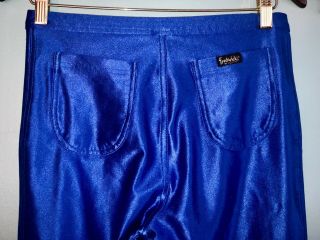 Frederick’s Of Hollywood Blue Spandex Disco Pants 1970s 1980s Rare Larger Size 6