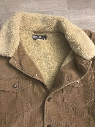 Vintage Polo by Ralph Lauren Corduroy Sherpa Lined Jacket Tan Mens Size Large 5