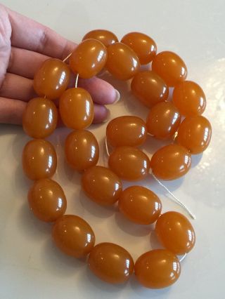 Antique Butterscotch Amber Bakelite Prayer Beads For Necklace 202g